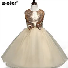 Weonedream дети платья для девочек свадьба выпускной бантом платье принцессы марли детей цветок девочка платье