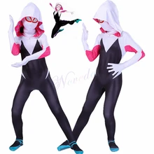 Spider Gwen Stacy Costume Women Girls Venom Spiderman Cosplay Halloween Zentai Suit Superhero Bodysuit Jumpsuits women girls superhero alien starfire teen titans go outfit cosplay halloween costume princess koriand r suit xmas birthday gift