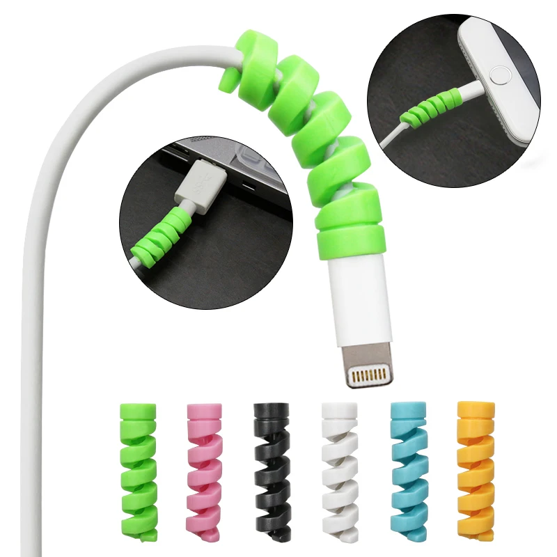 

2Pcs Silicone Charging Cable Protector Saver Cover For Apple iPhone USB Charger Cable Cord Adorable Protective Sleeve