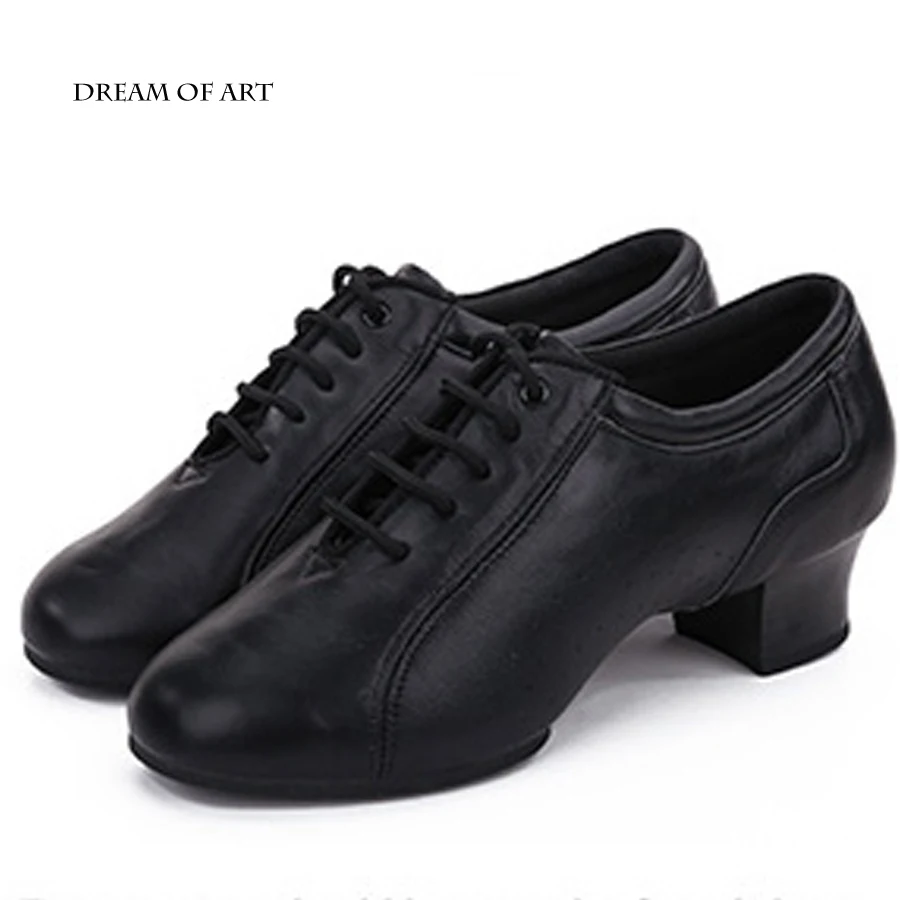 Men dance shoes adult genuine leather rubber insole ballroom /latin