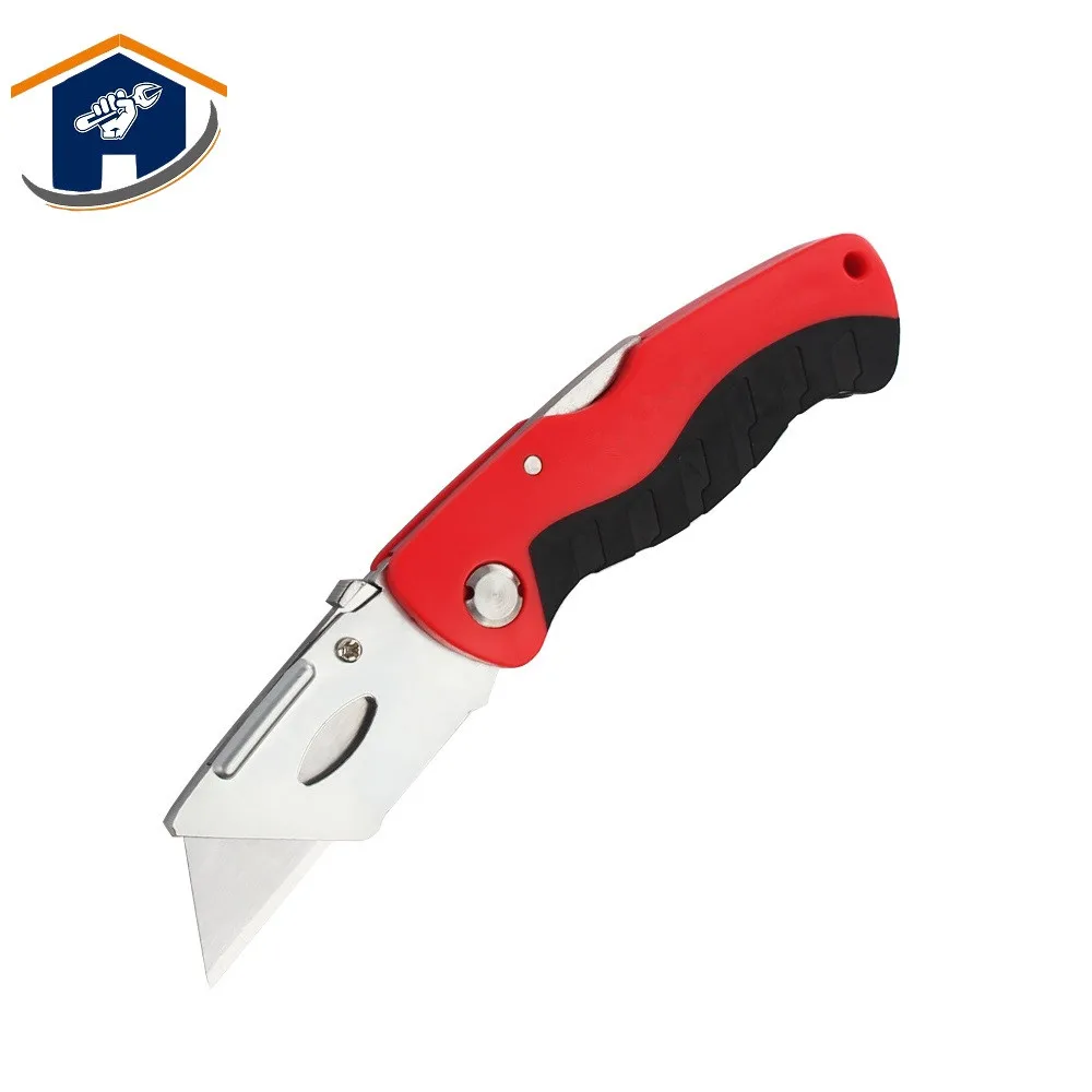 

HS Tools Folding Knife Woodworking Electrician Safety Utility Knives Cable Cutter Plastic Handle Knife with 5 SK5 blades