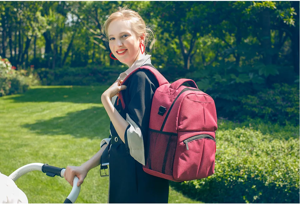 INSULAR модная сумка для подгузников для мам, сумка для детских подгузников, сумки для детских подгузников, дорожная водонепроницаемая сумка на молнии с сменной подкладкой и зажимами для детских колясок