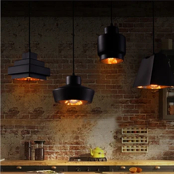 

Retro Cafe restaurant Pendant lamp bar Clothing store Black pendant light Aisle stairway led Pendant light led kitchen lamp