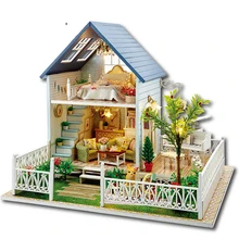 Милый номер Деревянный Кукольный дом игрушка Diy образовательный Кукольный дом с мебели красочные детские игрушки модельные наборы игрушки подарок
