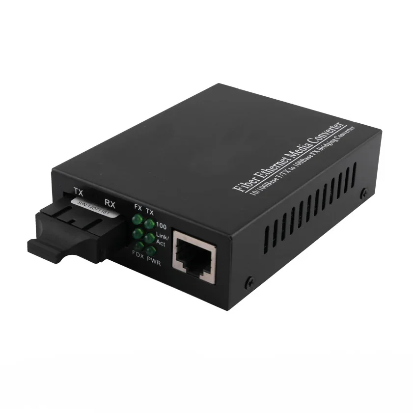 40 км 100 м Одномодовый двойной волоконный 1310 нм SC/UPC медиа конвертер в RJ45 1