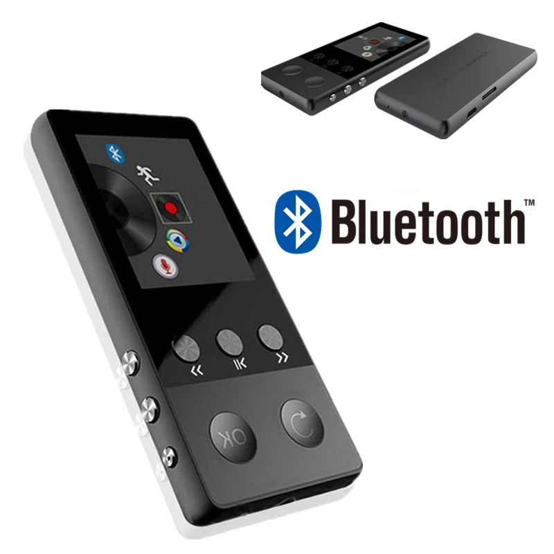 

Portable Blutooth MP3 Player Mini Audio 8GB with Built-in Speaker TF Card FM Radio APE Flac Caixa Se Som Soundbar Metal Materia
