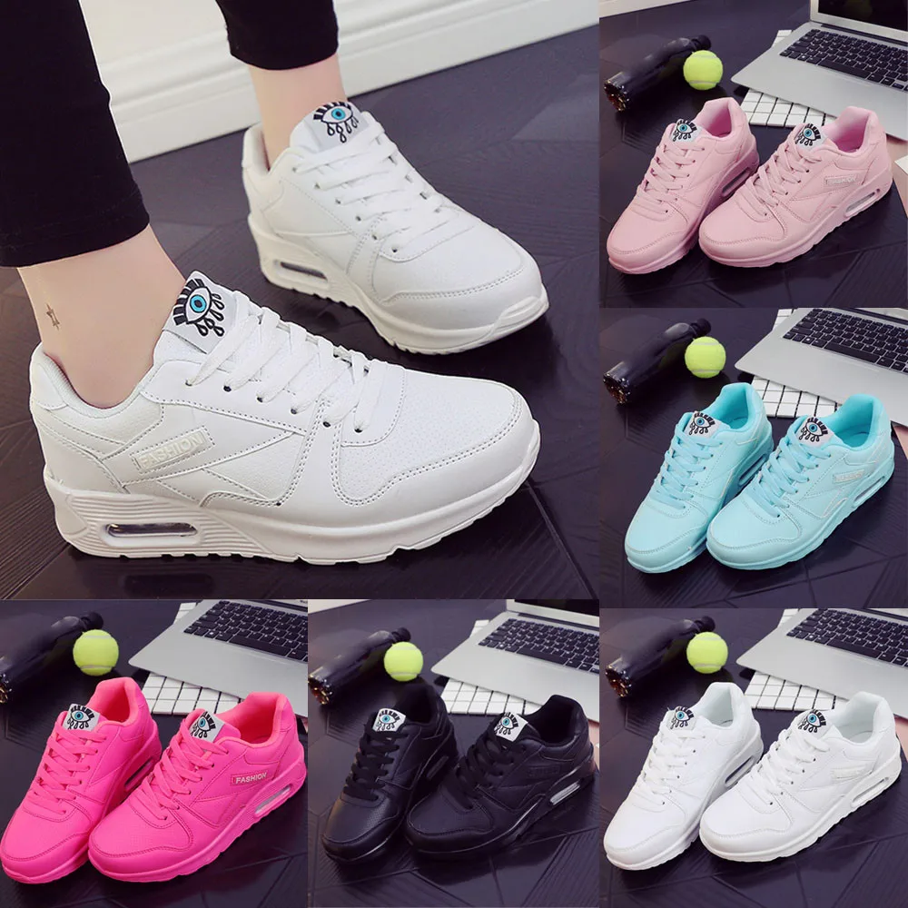 New ladies casual shoes breathable mesh casual shoes outdoor walking shoes women's flat shoes lace shoes sports shoes#M1