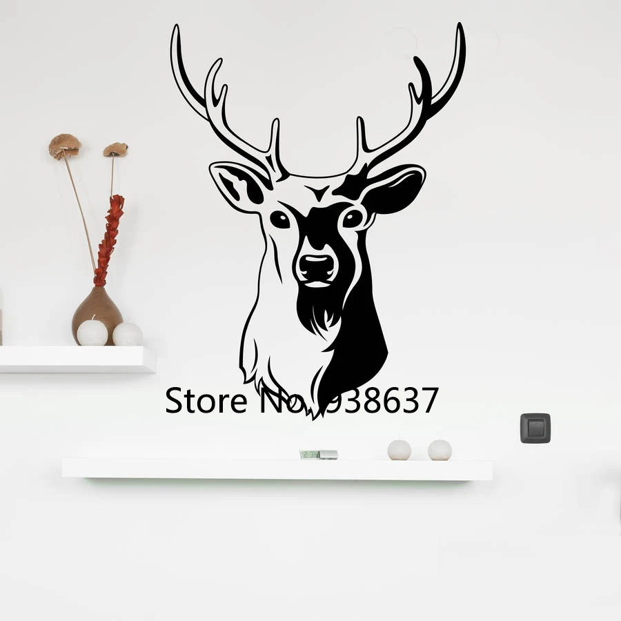 Stags Head Wall Stickers Home Decor Living Room Deer Wall Decals Vinyl