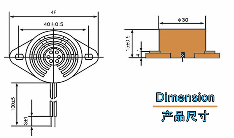 2 Pcs Big Buzzer with Small Enclosed Piezo Electronic Buzzer Alarm 95DB  with Wires - SmartBuy365