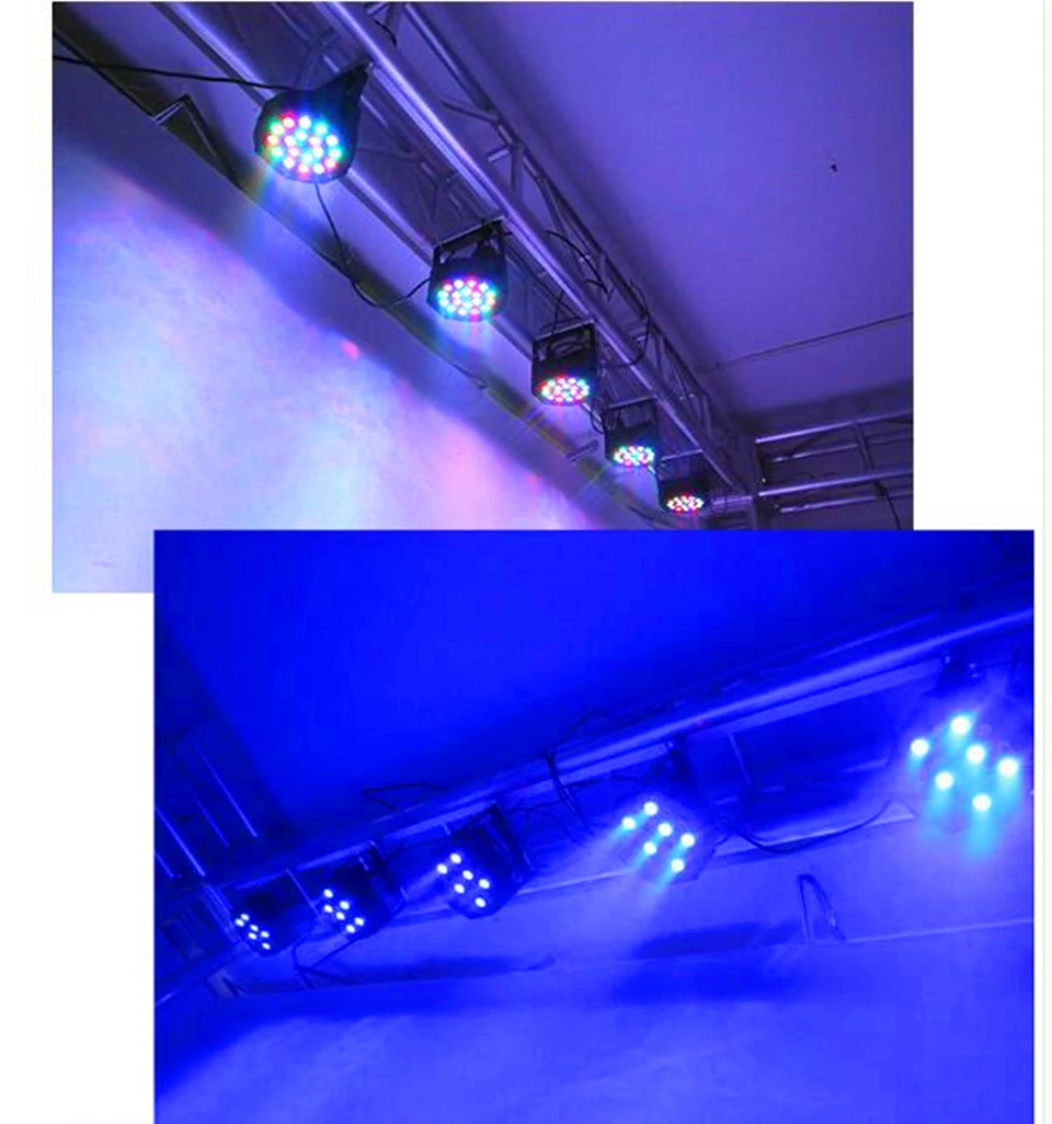 2 шт. светодиодный плоский Par 3in1 rgb 18 s 4 Вт RGB Цвет смешивания DJ мыть свет этап Uplighting