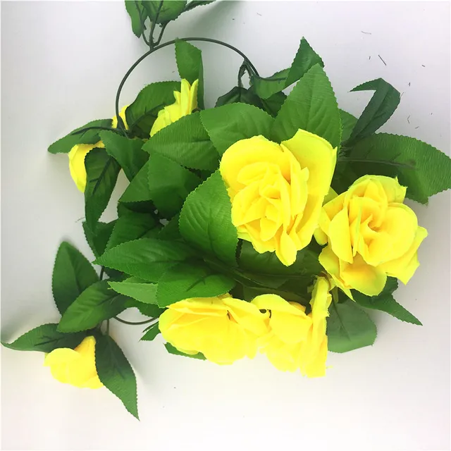 Buy 2.5m Artificial Flowers ivy Roses Silk Flower