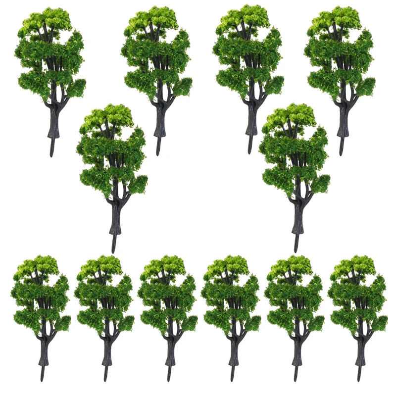 

12pcs 1:50 Train Scenery Landscape Model Trees Model Tree Train Set Plastic Trunks Scenery Landscape(Green)