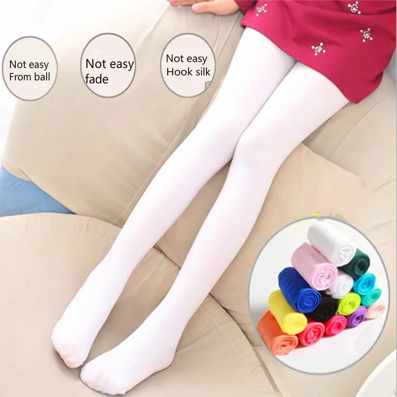 

S-XXL Autumn Thin Velvet Girls Pantyhose Children's School Uniform Socks Big Children White Dance
