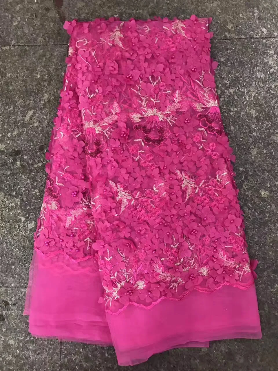 Buy Latest Noble Dubai Lace Fabric With Beads 2019