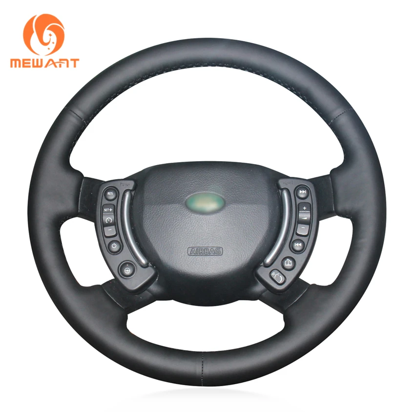 MEWANT Black Artificial Leather Car Steering Wheel Cover for Land Rover Range Rover 2003 2012