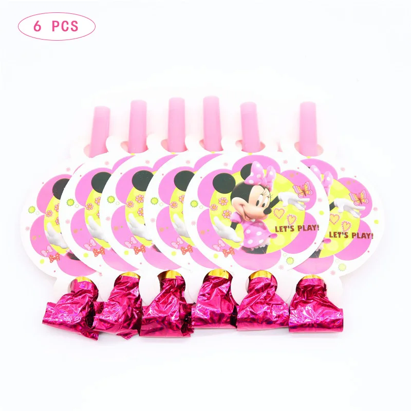 Минни Маус шарики для День Рождения вечерние украшения для детей подарок одноразовые наборы посуды на день рождения - Цвет: Blowout 6pcs