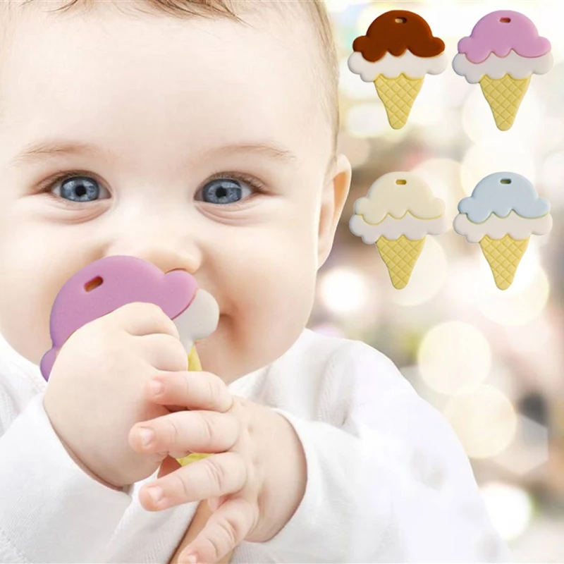 0 12 Months Baby Toys Teether 1pc Ice Cream Grade Bpa Free Silicone