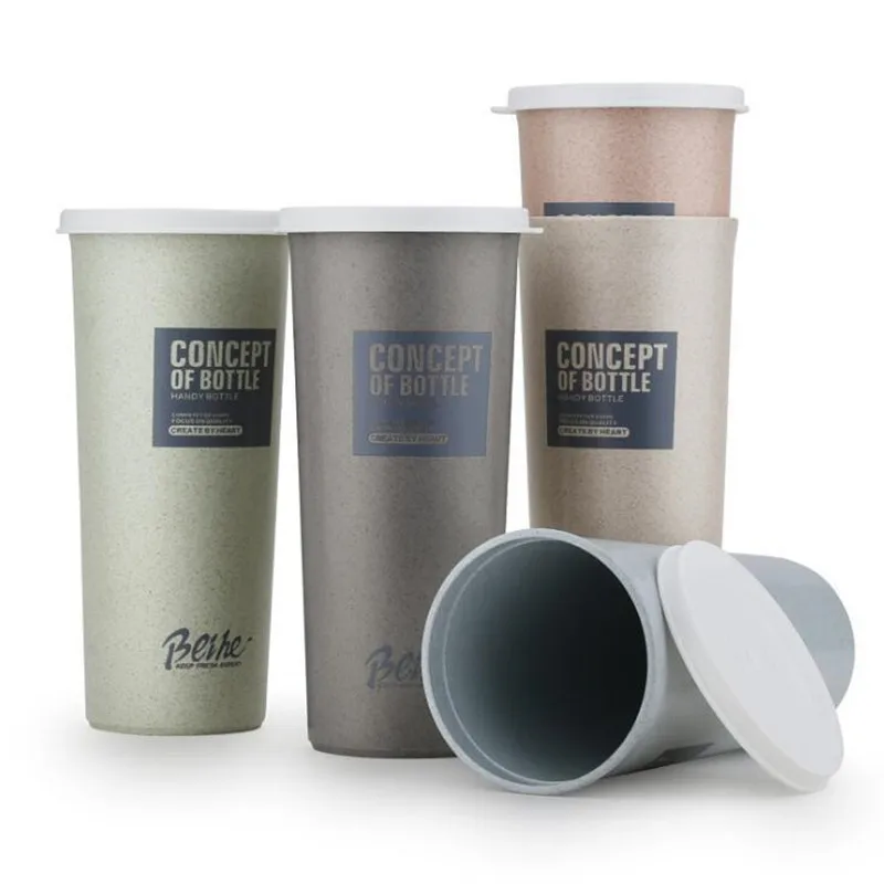 Cute Coffee Mug Wheat Cup Travel Coffee Mug With Lid for Tea and Coffee