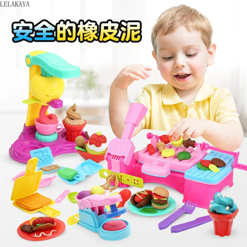 

Children's Placticine Role Play Pretend Play Ice Cream Maker Machine Soft Color Mud Creative Kids Puzzle Education Modeling Clay