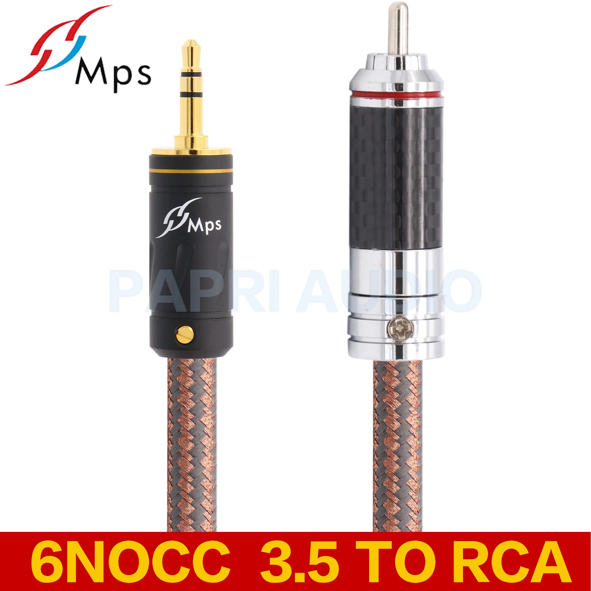 

PAPRI MPS QR-3.5MM To RCA Jack Cable 6N 99.99997% OCC RCA To 3.5MM Coaxial Cable DIY RCA Male HiFi For Amplifier Audio