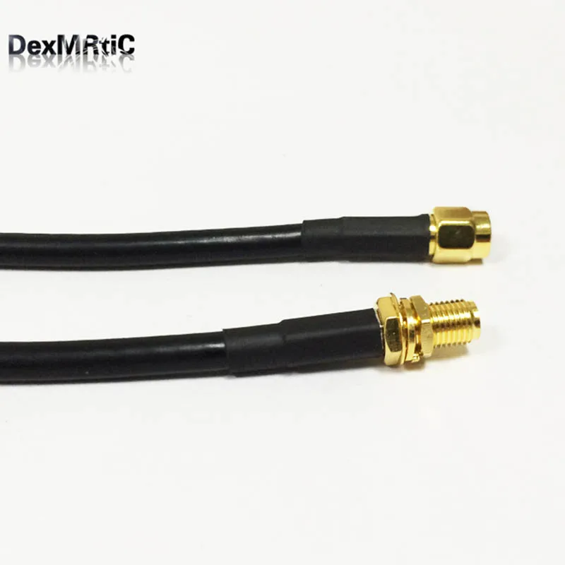 SMA штекер к SMA Гнездовой разъем RG58 кабель косичка 50 см 2" адаптер