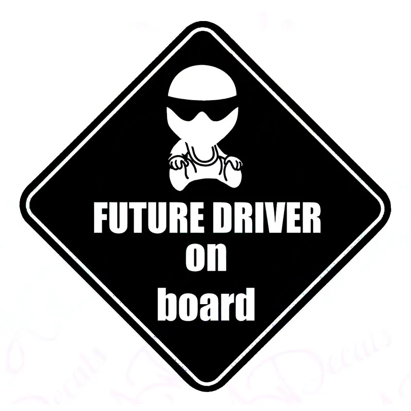 

Car- stying 14CMX14CM Racing FUTURE DRIVER Baby Stig On Board Vinyl Car Sticker Decal Can be pasted to any flat surface Jdm