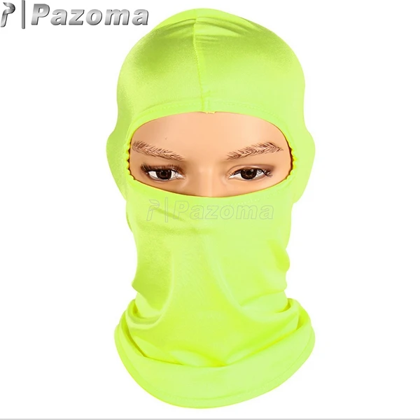 Маска для езды на мотоцикле, лыжах, шеи, для защиты, для улицы, Балаклава, маска на все лицо, Ультра тонкая, дышащая, ветрозащитная - Цвет: Fluorescent Green