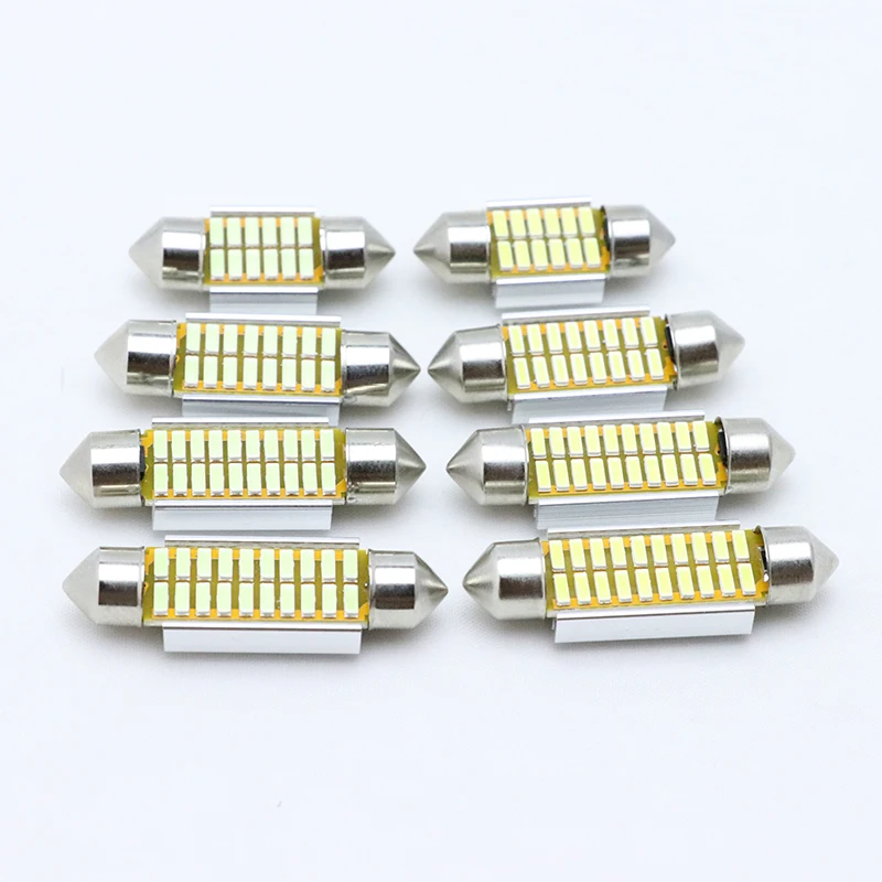 4 шт. гирлянда 31 мм 36 39 42 Светодиодная лампа C5W C10W CANBUS без ошибок DC 12V Белый Цвет 4014 SMD