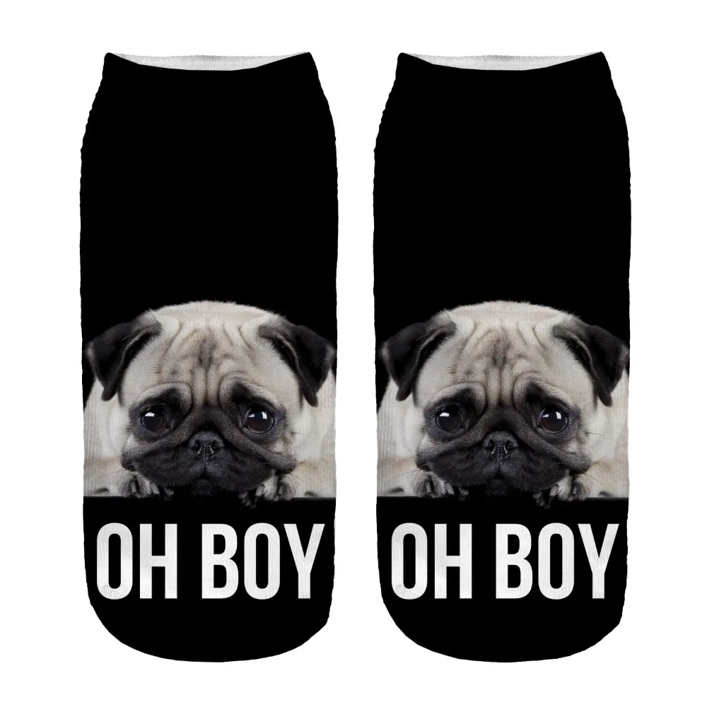 Новое поступление щенок пес собачка по косточку, Носки Симпатичные носки с Мопсом пространство собаки, футболки для мальчиков и девочек подростков в стиле Харадзюку