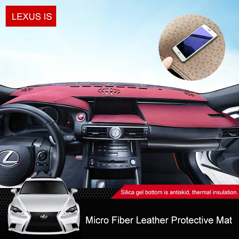 

QHCP Flannel Microfiber Leather Car Dashboard Mat Sun Shade Pad Sunshade Dashboard Cover For Lexus IS250 200T 300 RC300 200 RCF