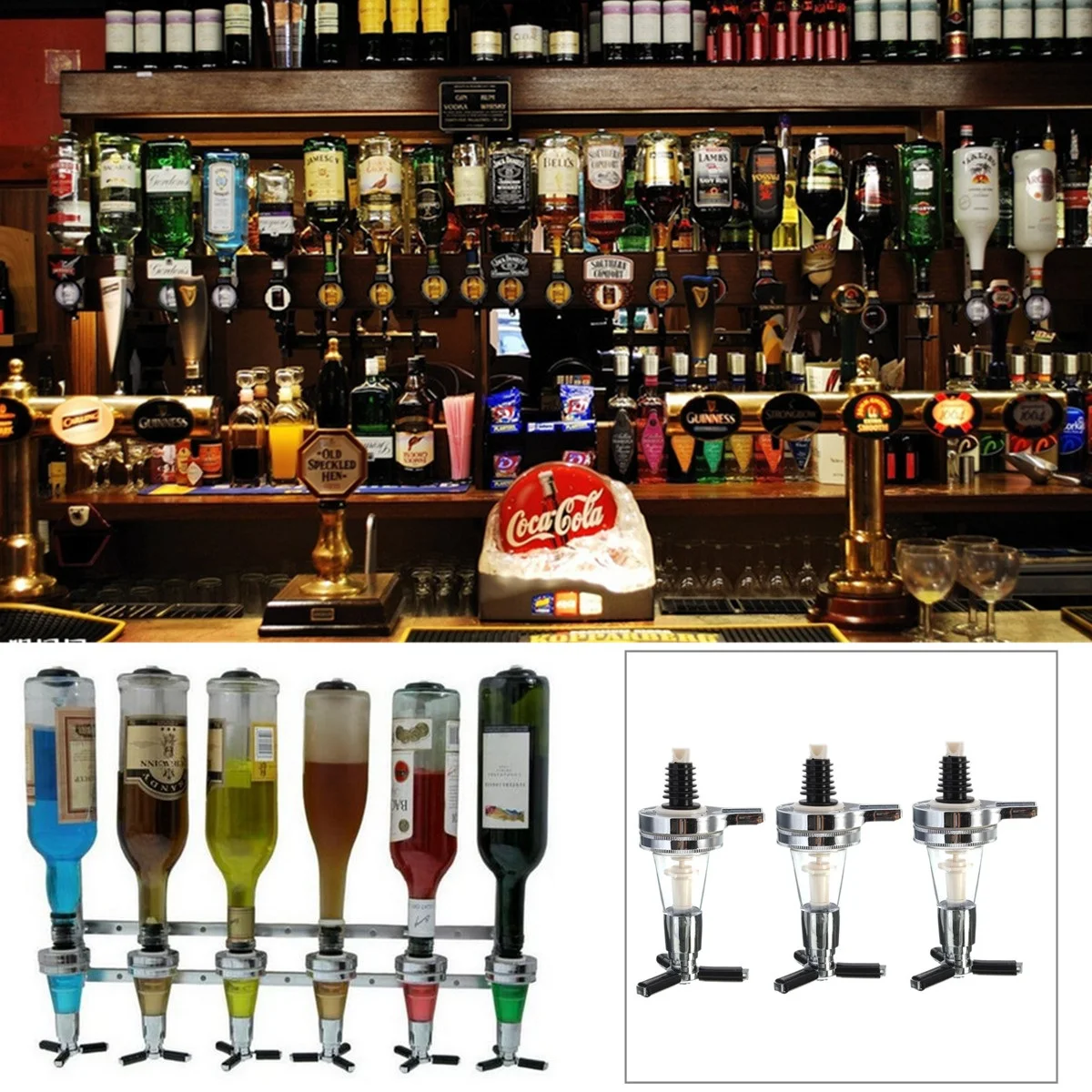 Wall Mounted Liquor Juice Dispenser Beverage Single Bottle Bar Home