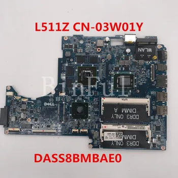 

High quality For XPS 15Z L511Z Laptop motherboard CN-03W01Y 03W01Y 3W01Y DASS8BMBAE0 With SR04G I5-2410M CPU 100% full Tested