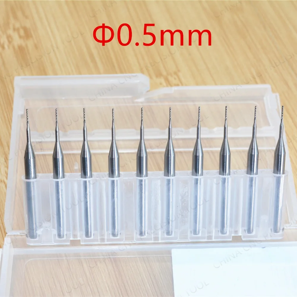 

0.5mm,10pcs,Freeshipping CNC machine solid carbide micro PCB Drill Cutter,Printed Circuit Board Drill Bit,corn Milling Cutter