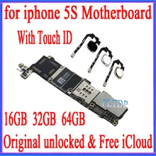 Разблокирована для iphone 5S материнская плата с/без Touch ID, 16 ГБ 32 ГБ 64 ГБ для iphone 5S материнская плата с полным чипом