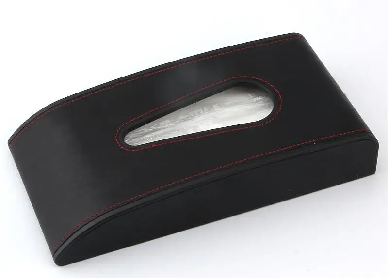 Автомобиль, внутренний автомобильные аксессуары для укладки модные кожаные Box Car ткани держатель ткани Коробки для Офис высокое качество - Название цвета: Черный