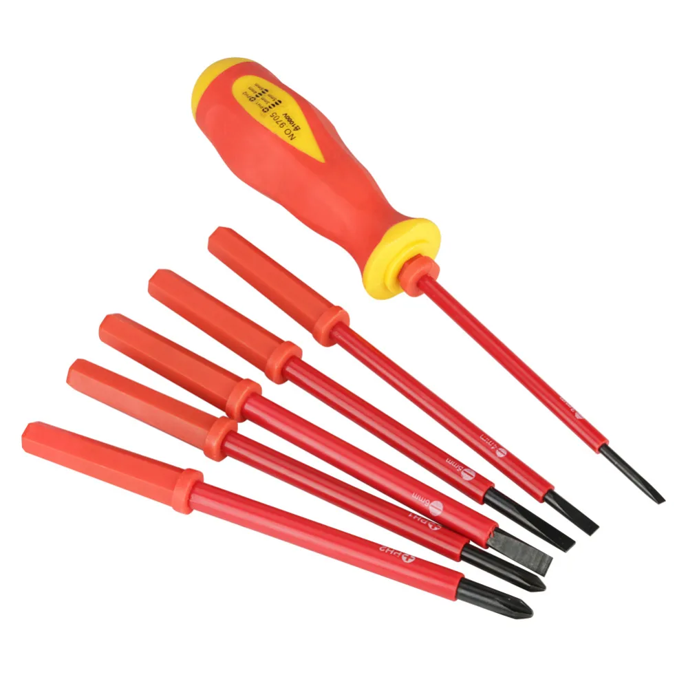 7pcs/set Electrician Screwdrivers Multifunction Insulated Slot Cross