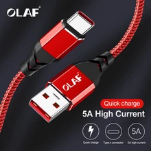 Олаф 5A usb type C Supercharge кабель для huawei P10 P20 Pro USB 3,1 Быстрая зарядка USB C кабель для передачи данных для Honor V 10 type-C кабель