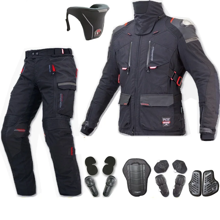 

Free shipping 1set Autumn Winter Motocross Body Armour Protective Gear Waterproof Warm Off-road Motorcycle Jacket and Pants