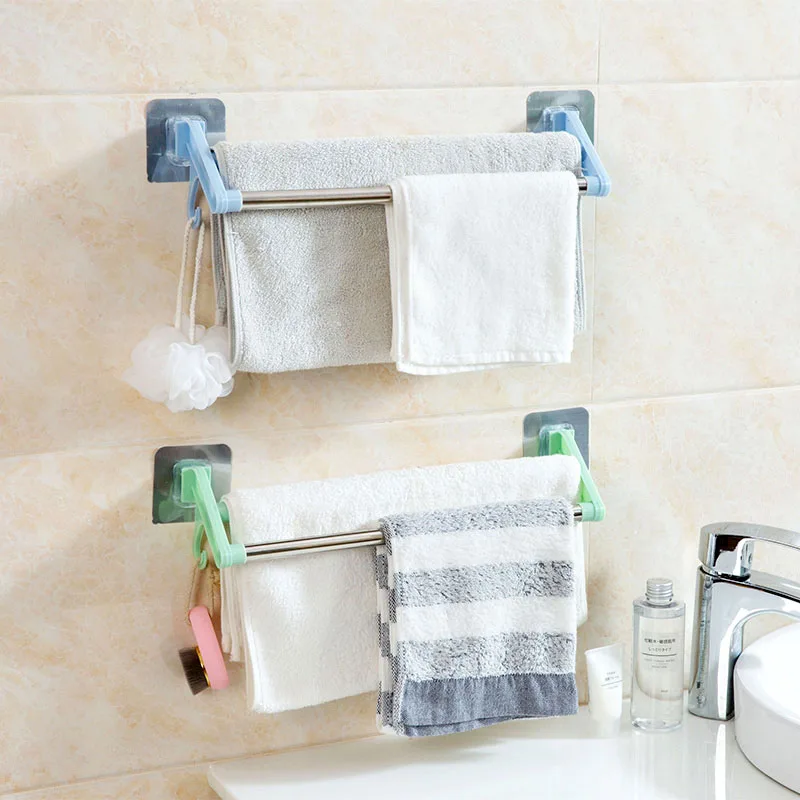 

MeyJig Bathroom Towels Storage Rack Kitchen Tools Organizer Key Hooks Dishcloth Holder Cupboard Wardrobe Clothes Coat Shelf