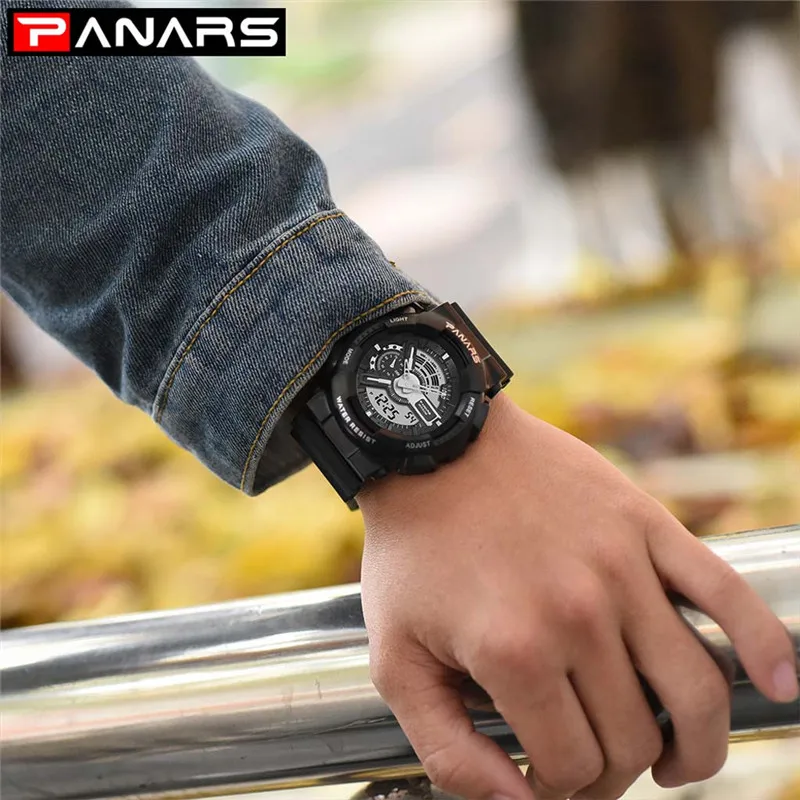 PANARS памятная серия многофункциональные водонепроницаемые часы электронные часы мужские и женские спортивные часы для путешествий PU ремешок часы