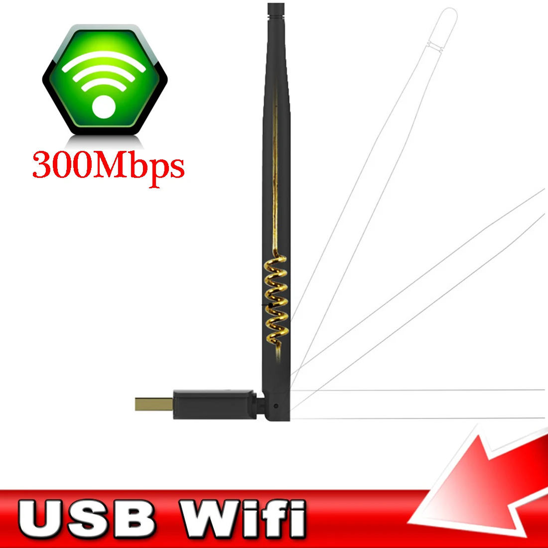 300 Мбит/с 6 дБ Мини USB wifi-адаптер с антенной ПК USB Wi-Fi приемник беспроводная сетевая карта 802.11b/n/g высокоскоростной USB Wi-Fi, Ethernet