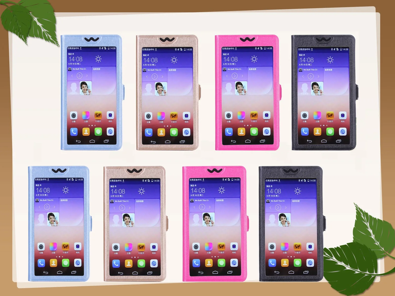 

Full View Windows PU Leather Stand Phone Case for Fly FS452 Nimbus 2 Flip Cover for Fly FS406 Stratus 5 for FLY FS508 Cirrus 6