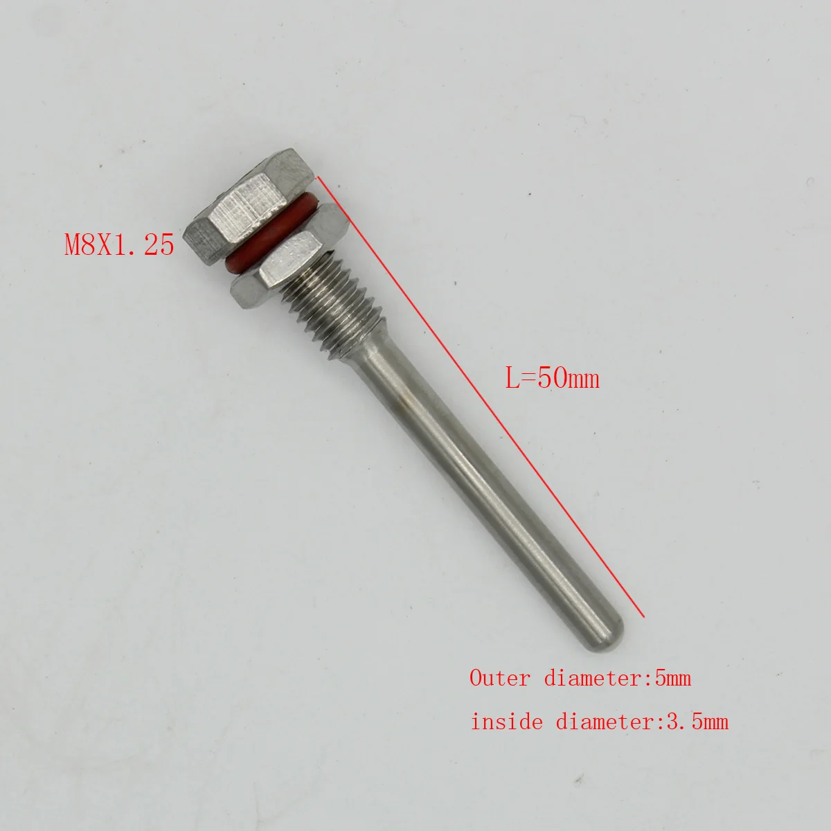 Thermowell M8X1.25 en acier inoxydable, filetages pour capteurs de température, pour Instruments de température, thermomètre