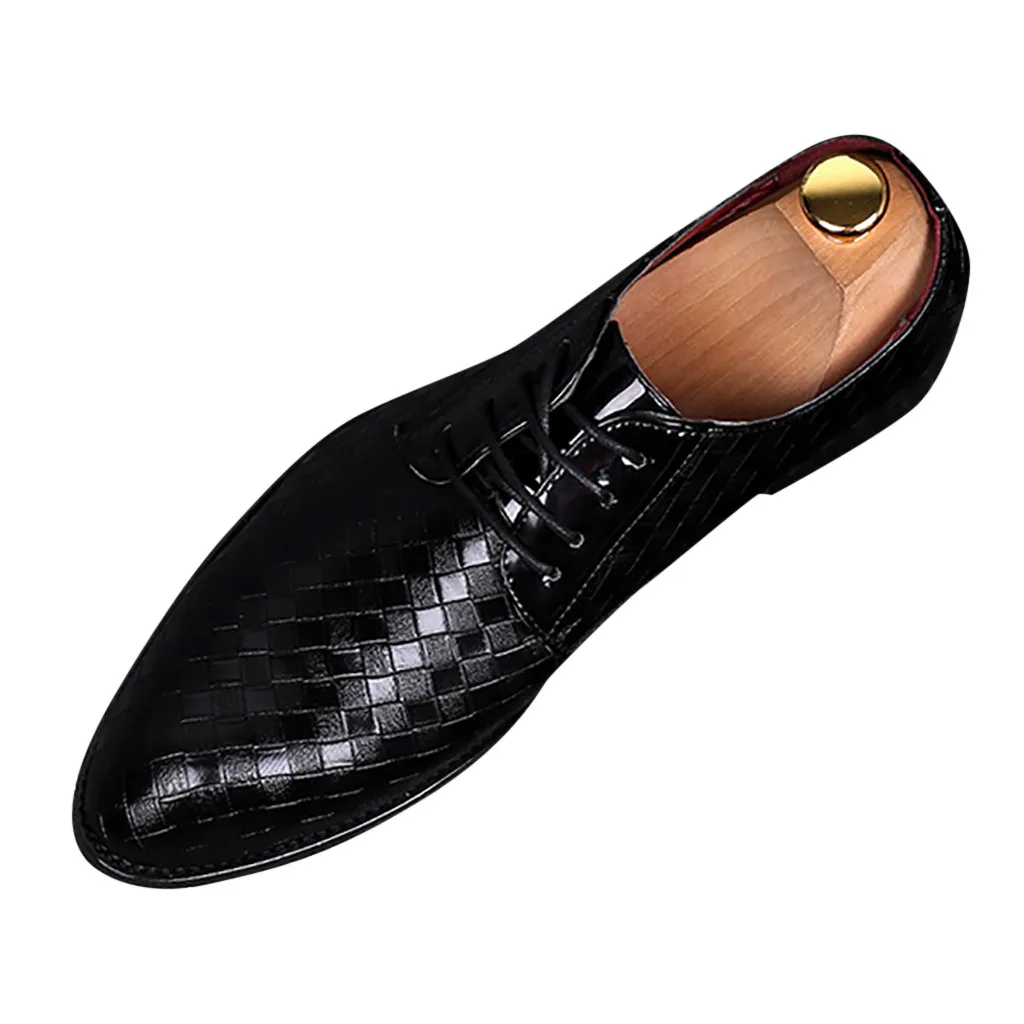 Для мужчин мужской из искусственной кожи Обувь На Шнуровке джентльмен острый носок мягкие Повседневное Удобная обувь дышащая офисная