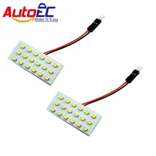 AutoEC фестон купольный панельный светильник 18 SMD 1210 3528 Светодиодный автомобильный интерьер крыши чтения света белый синий 12 В 100 шт# LL03