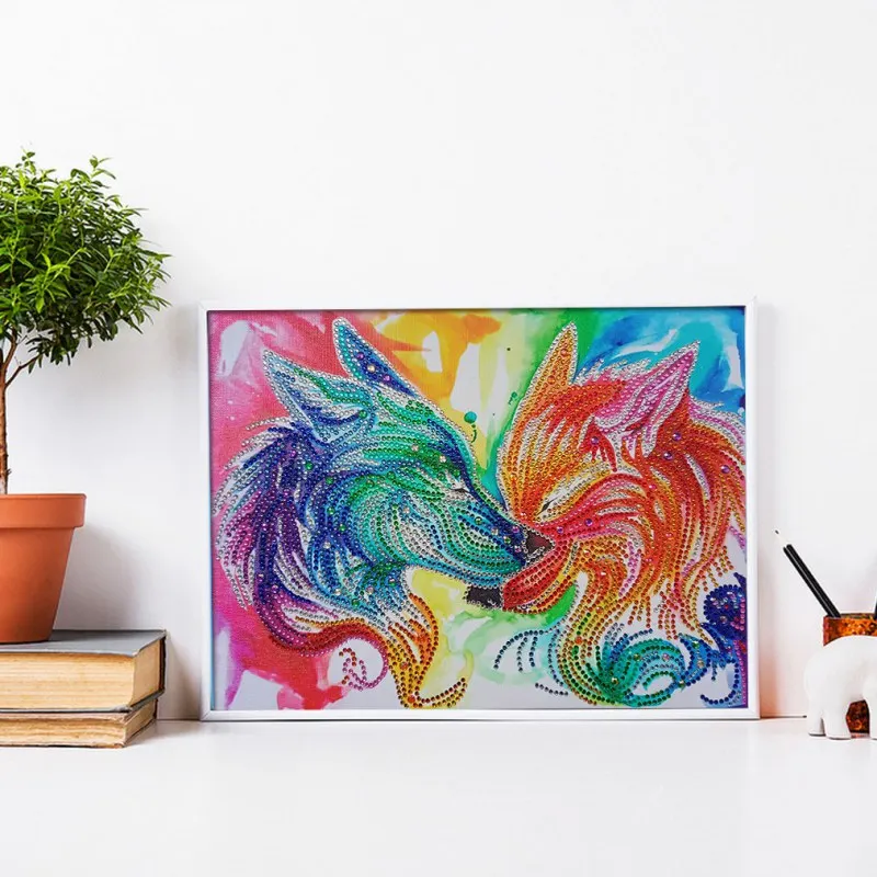 Череп животного 30x40 см цветной 5D DIY Алмазная картина специальной формы вышивка