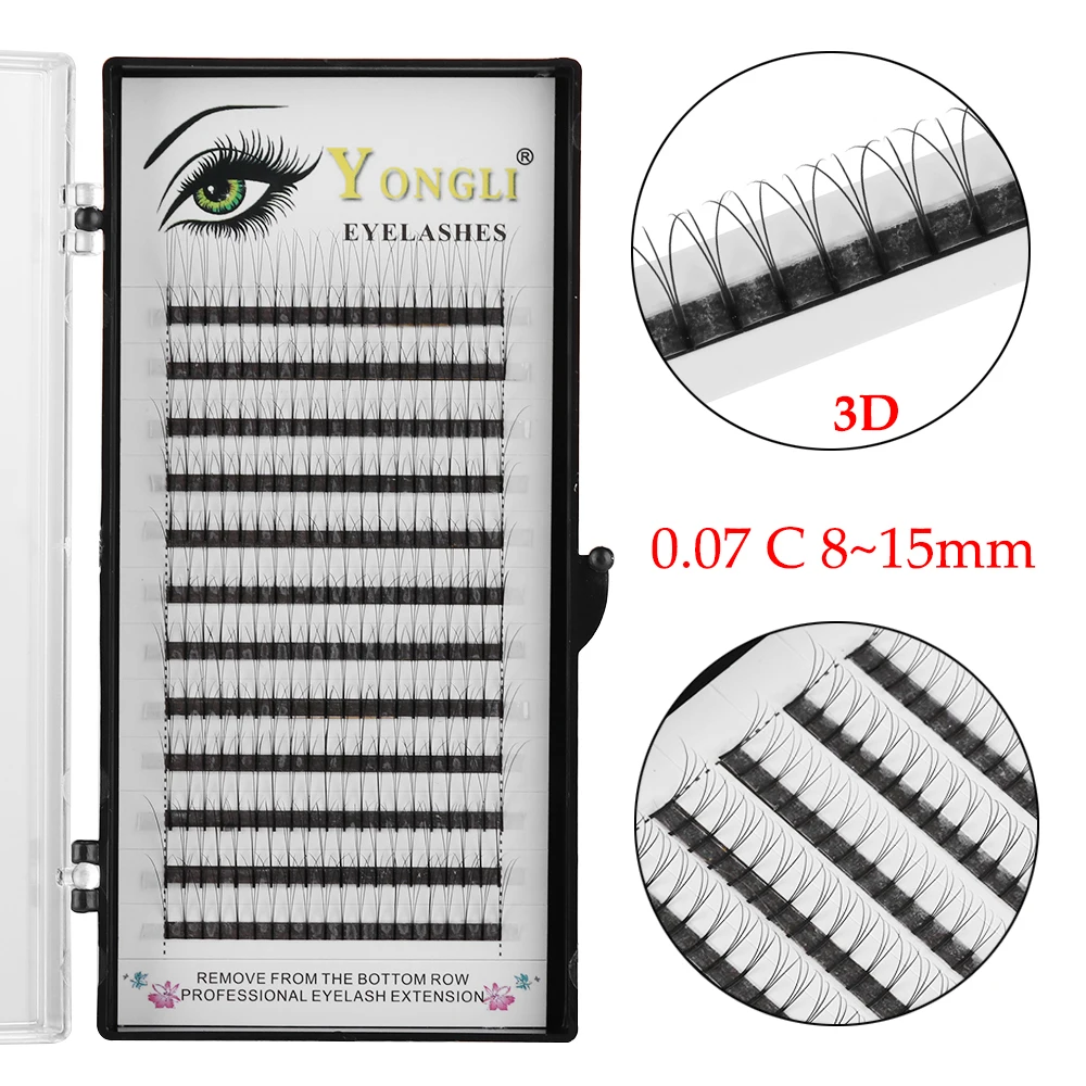 SKONHED Premade 3D Russian Volume Lash Fans 0.07 Thickness C Curl