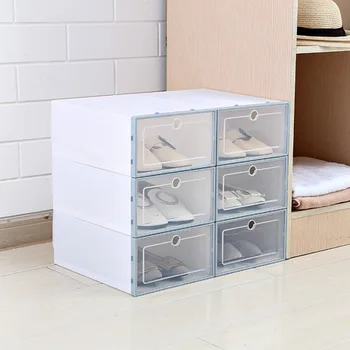 

Storage Boxes & Bins transparent box plastic box shoe box shoes cabinet assembly Flip-drawer organizer organizador 6 pieces/set
