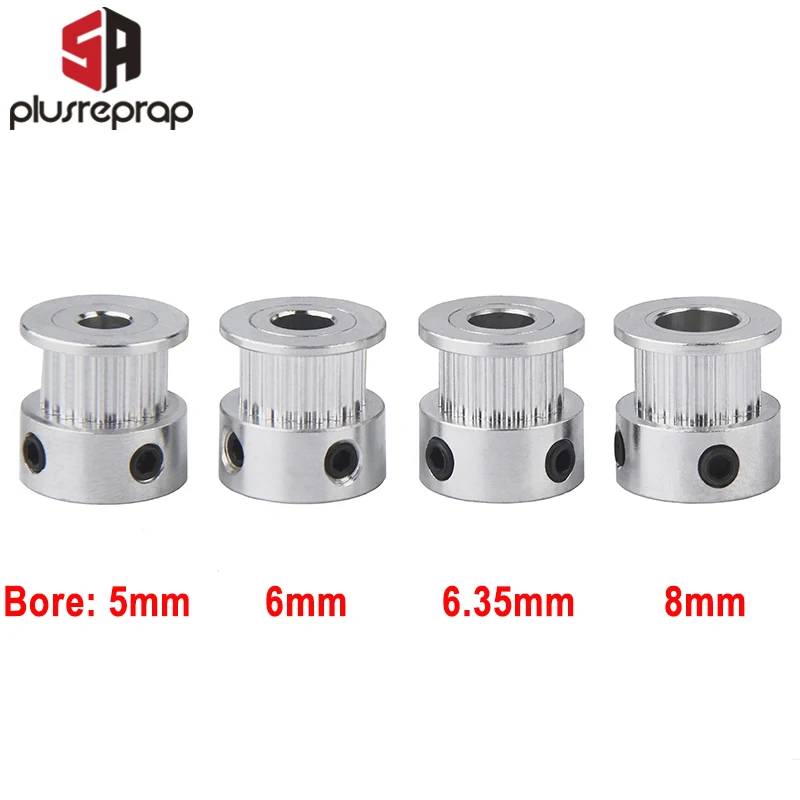 GT2 20 Teeth Timing Pulley Bore 5mm 6mm 6.35mm 8mm Shaft Alumium Pulley for 6mm Belt 3D Printer Parts
