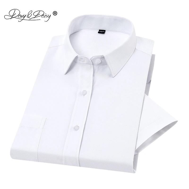 2019 جديد الصيف الرجال قميص بأكمام قصيرة الكلاسيكية مخطط حك الذكور قمصان العلامة التجارية الرسمي الأعمال الأبيض قميص رجل DS255